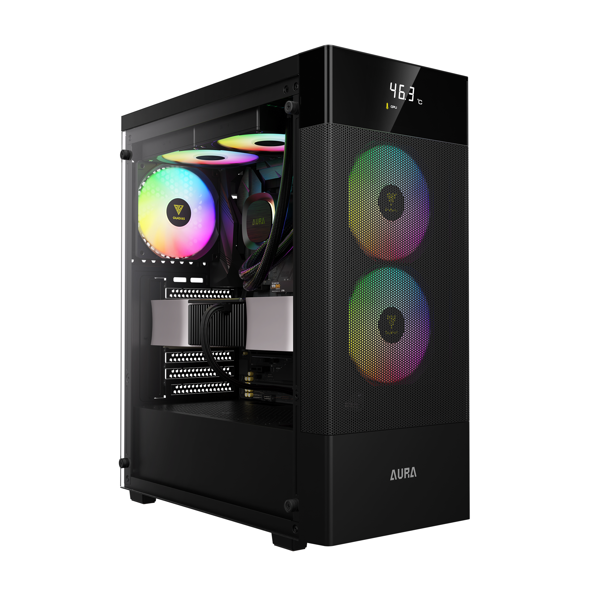 GAMDIAS AURA GC5 ELITE ARGB Mid Tower Gaming Case - Black GAMDIAS AURA GC5 ELITE ARGB Mid Tower Gaming Case - Black